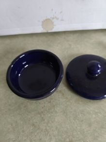 CAFFE CORDINA MALTA Small Trinket Poude blue dish with lid