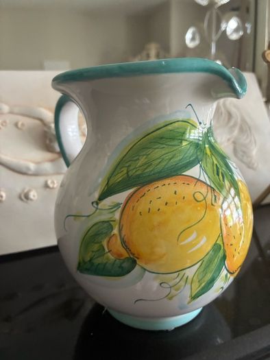 Handpainted Sorrento Ceramic pitcher signed