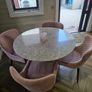 Stunning solid marble dining table and four velvet chairs Image 2