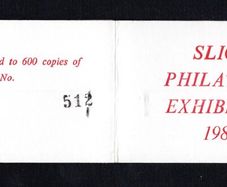 1981 Ireland Sligo Philatelic Society Exhibition Booklet containing 2X 19p An Oige Commentative stamps & 2X1/2p & 1X1p pange of 6 gerl definitive stamps Mint Never Hinged (MNH) no 512
