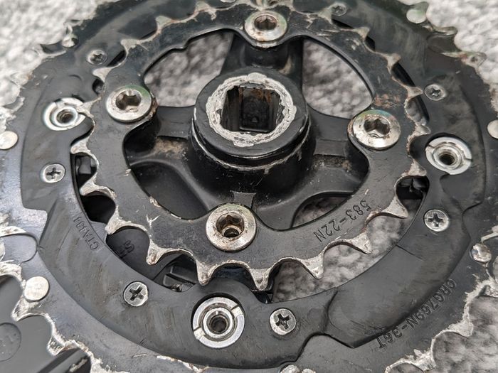 SR Suntour XCM crankset 22-36T, 2x9s (square taper)
