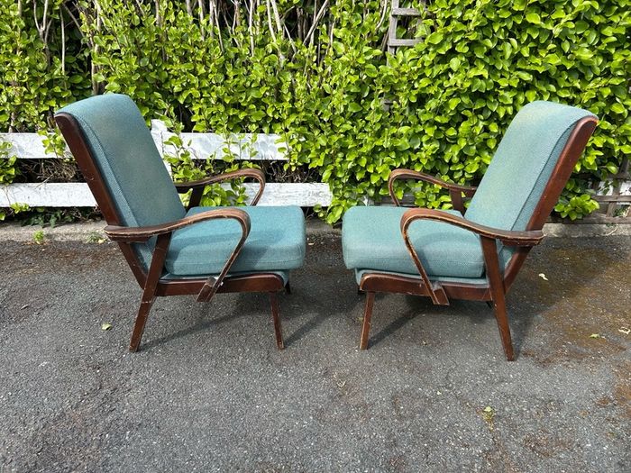 1960s Bentwood Fireside Armchairs x2