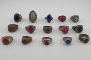Antique Mix Rings Treasure 15 Assorted Brass Designs