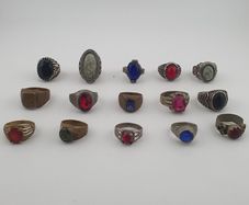 Antique Mix Rings Treasure 15 Assorted Brass Designs
