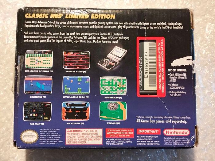 Nintendo Gameboy Advance SP NES Classic boxed usa GBA game boy