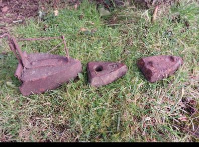 Old  Iron bases / Door Stoppers x 3