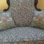 Antique Victorian Mahogany Love Seat - Upholstered in Original William Morris "Willow Bough" Woven Fabric - Arts and Craft Image 4