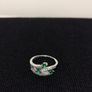 18ct white gold diamond and emerald dress ring Image 9