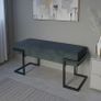 Axon Modern  Velvet Benches with Black/Gold/Silver  Metal Frame Image 7