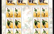 2002 Ireland World Cup Football Irish Soccer Heroes (Irish Footballers) (Packie Bonner, Roy Keane, Paul McGrath & David O'Leary) Sheetlet Fine Used with Dublin Cancel