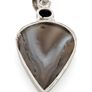 Vintage 925 Sterling Silver Dendritic Agate & Smoky Quartz Pendant Image 4