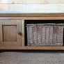 REDUCED Oak seat with wicker basket for hallway or end of the bed Image 7