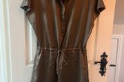 Parfois Khaki Satin Dress with pockets - Size 12 worn once
