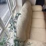 Three seater leather sofa Cream Image 3