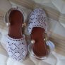 White Crochet Slip-on Sandals Image 2