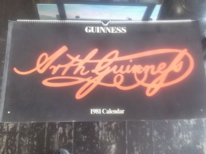 a 1981 guinness calendar  with lots of poets