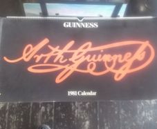 a 1981 guinness calendar  with lots of poets