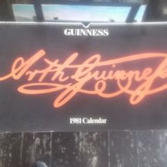 a 1981 guinness calendar  with lots of poets