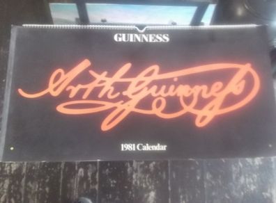 a 1981 guinness calendar  with lots of poets