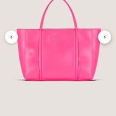 Anxious preoccupied handbag mid tote zipped bag neon pink
