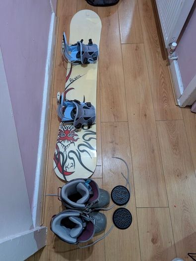 Burton snow board and boots