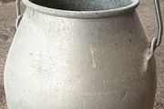 Vintage Aluminum Milk Churn. Milkmaster Joyce Dairy Equipment