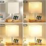 Bedside Lamps, Wooden Table Lamp for Living Room with USB A+C Charging Ports, Dimmable Touch Lamps Bedside with 2 Phone Slots, Wood Charger Organizer for Bedroom, Study, Office(Bulb Included) Image 2
