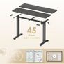 Electric Standing Desk, 120x60cm Height Adjustable Desk with 2 Memory Presets, Quiet Sit Stand Desk for Home Office Bedroom Living Room, Ergonomic Computer Desk with Hooks & Cable Holes, Black Image 4