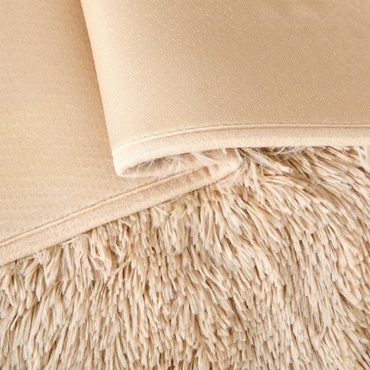 NEW SALE | Rugs Living Room - Modern Beige Area Rug for Bedroom Non Slip - Super Soft Fluffy Shaggy Thick Pile Small Rug Non-Shedding - Easy to clean, 50cm x 80cm