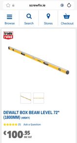 DeWALT Box Beam Spirit Level 72" (1800mm) - DWHT0-43172