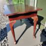 Vintage Queen Anne Style Side Table  Mahogany Finish Image 3
