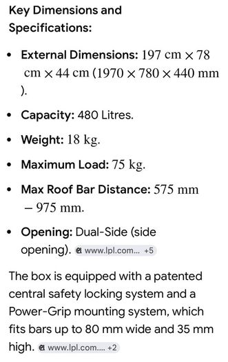 Thule Atlantis 780 Roofbox with 480 litres capacity