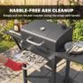 Charcoal grill with lid, BBQ smoker grill with 2 side tables Large grill area Grill grate Thermometer Image 6