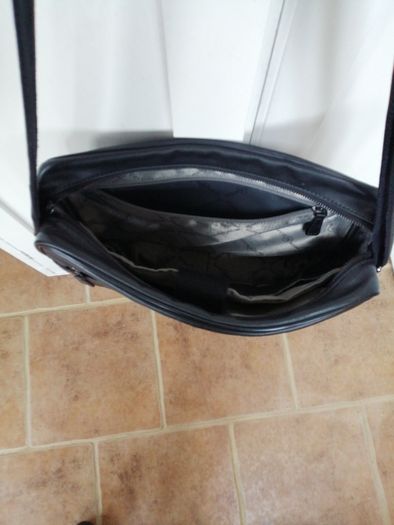 David William Black Leather Computer Bag