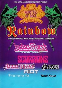 Rainbow Vintage Concert Poster The very 1st Monster Of Rock,Donington Park UK Aug..16th 1980 Replica