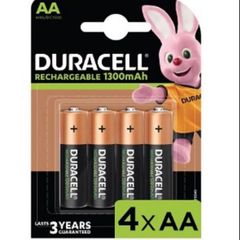 Duracell Rechargeable AA 4 Pack 1300mAh