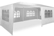 3 x 6 m Gazebo  Party Garden Beer Tent Waterproof Marquee with 6 Side Panels, White
