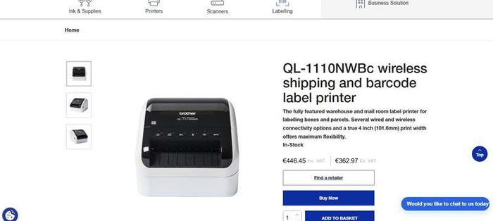 Brother wireless shipping label printer