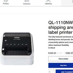 Brother wireless shipping label printer