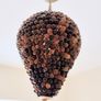 Vintage Glass Bead Ceiling Light - Mid-Century Brass Pendant Image 2