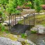 1.2M Metal Decorative Scrollwork Arch Garden Bridge, Black Image 2