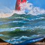 Storm Bram at Poolbeg Lighthouse | Oil Painting on canvas Image 6
