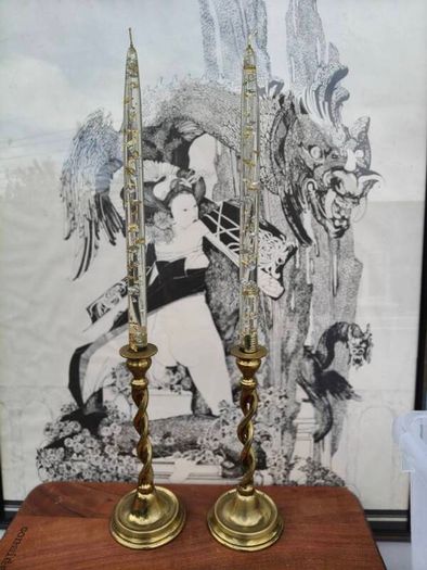 Vintage Brass Candlesticks x 2