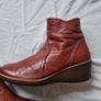 ecco  brown leather boots Size 4 eu 37 zip up in excellent condition Image 5