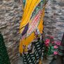 Stunning yellow floral plisse dress S M L Postage included Image 5