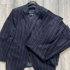 Polo Ralph Lauren Made in Italy Navy Chalk Stripe Flannel Suit 44UK/54EU