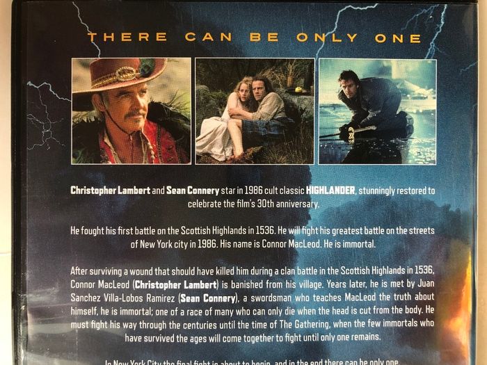 Highlander [1986] Christopher Lambert, Sean Connery, Clancy Brown & Roxanne Hart [2xDVD Movie]