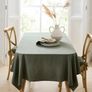 Khaki green cotton tablecloth Image 3
