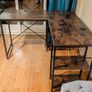 Corner table L-Shap rustic brown wood Image 2