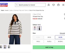 Women Top Striped Polo Size M (I Saw It First)